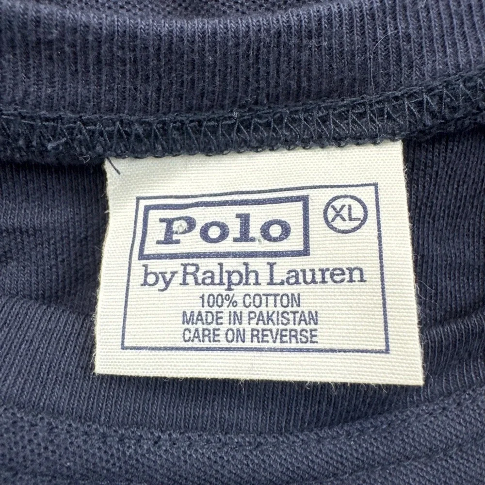 Polo Ralph Lauren Shirt Men XL Blue Red Pony Logo Long Sleeve Crew Neck Pullover